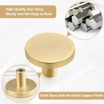 Stylish Brushed Gold Cabinet Knobs by WEAVERBIRD