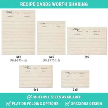 321Done Recipe Cards, Made in USA - 4x6 Tan, Simple Script, Double-Sided Thick Cardstock, Cute Vintage Rustic Kraft Look for Bridal Shower Wedding Housewarming Gift - Pack of 50