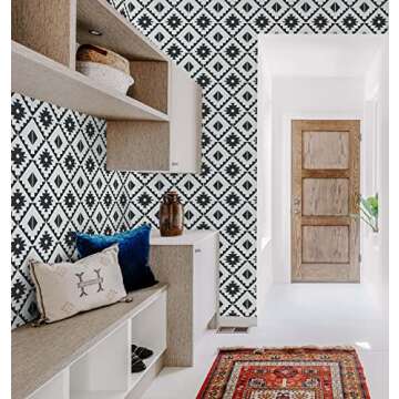 NextWall Faux Southwest Tile Peel and Stick Wallpaper - Easy Transformations