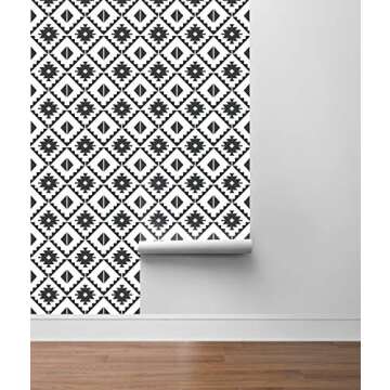 NextWall Faux Southwest Tile Peel and Stick Wallpaper