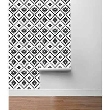 NextWall Faux Southwest Tile Peel and Stick Wallpaper