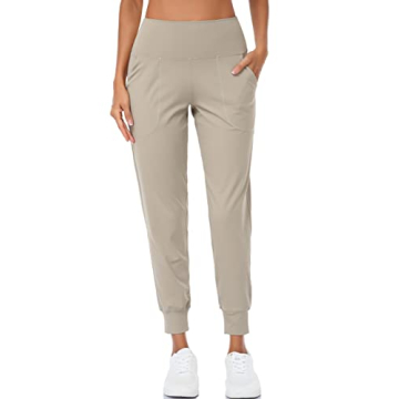 Oalka Women’s High Waist Joggers with Pockets - Comfortable & Stylish