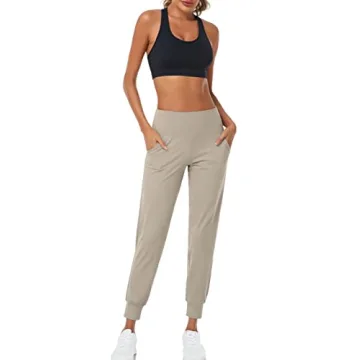 Oalka Women’s High Waist Joggers with Pockets - Comfortable & Stylish