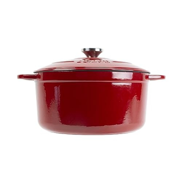 Lodge 6.5 Quart Enameled Cast Iron Dutch Oven – Multi-Functional Red Cookware