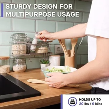 KINCMAX Premium Shower Caddy - Self Adhesive Shower Organizer w/ 4 Hooks, Drill-Free Shower Shelves for Inside Shower, Rustproof Stainless Steel Shower Rack for Bathroom, Shower Accessories, Silver