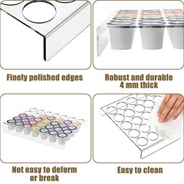 4 Pack 35 Slots Flat Countertop Coffee Pod Holder Acrylic Storage Tray Clear Coffee Pod Organizer for Office, Home and Kitchen Counters or Drawers Coffee Pods