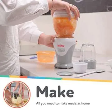 Nuby Mighty Blender with Cookbook - 22-Piece Baby Food Maker Set for Different Baby Weaning Stages -...