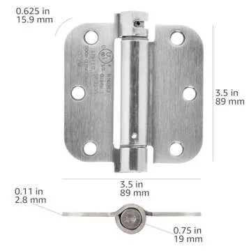 Amazon Basics Satin Nickel Self-Closing Door Hinge 3.5 Inch