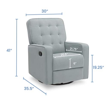 Delta Children Gavin Recliner Glider Swivel Chair for Nursery