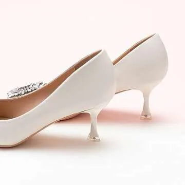 C.Paravano Women's Pumps with Elegant Crystal Buckle