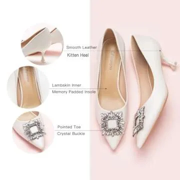 C.Paravano Women's Pumps with Elegant Crystal Buckle