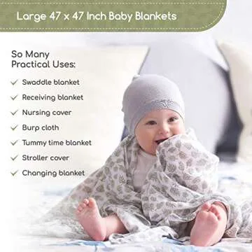 Organic Swaddle Blankets - Soft & Breathable 3 Pack