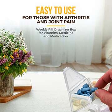 MEDca Weekly Pill Organizer - Clear 7-Sided for Easy Travel