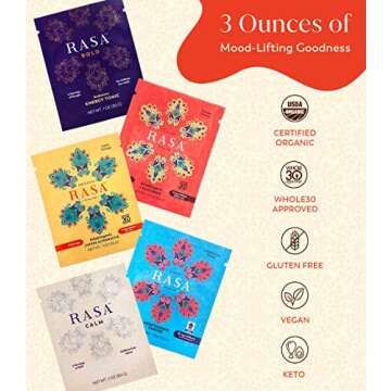 Rasa Taster Pack | Herbal Coffee Alternative with Ashwagandha, Chaga + Reishi for All-Day Energy + F...