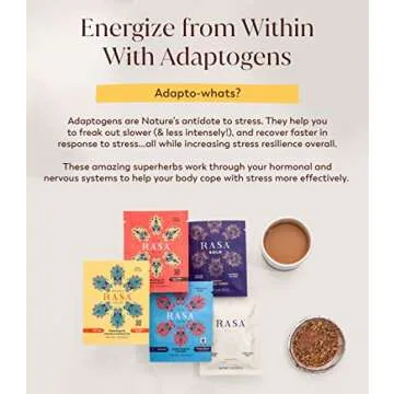 Rasa Taster Pack | Herbal Coffee Alternative with Ashwagandha, Chaga + Reishi for All-Day Energy + Focus - Organic, Adaptogens, Vegan, Keto, Whole30…
