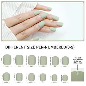 24 Packs (576 Pcs) Matte Short Press on Nails, Acrylic Short False Nails Full Cover Set Artificial Nails Fake Solid Color with Glue for Women
