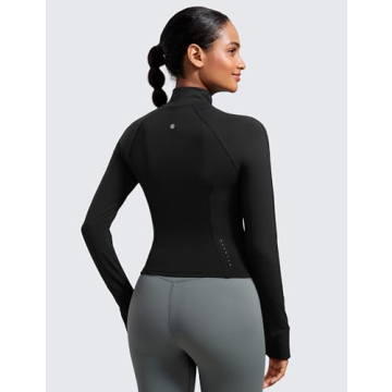CRZ YOGA Cropped Slim Fit Workout Jacket for Women