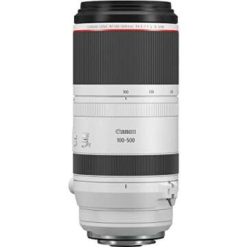 Canon RF100-500mm F4.5-7.1 L is USM Lens, Super-Telephoto Zoom Lens, Compatible with EOS R Series Mirrorless Cameras, White