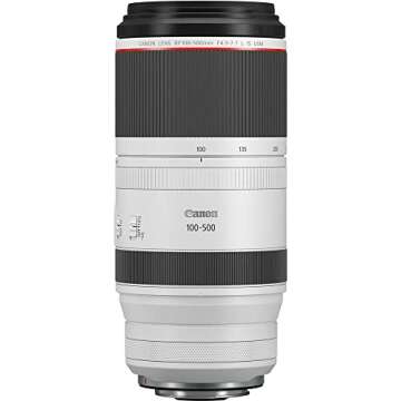 Canon RF100-500mm F4.5-7.1 L is USM Lens, Super-Telephoto Zoom Lens, Compatible with EOS R Series Mirrorless Cameras, White