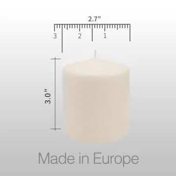 Pillar Candles - 2.7x3 inch | 30 Hours Burning, 6 Count - White Unscented Smokeless European Pillar ...