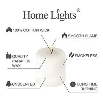 Pillar Candles - 2.7x3 inch | 30 Hours Burning, 6 Count - White Unscented Smokeless European Pillar Candles - Perfect for Wedding, Parties, Spas, Home Gatherings and Dinner