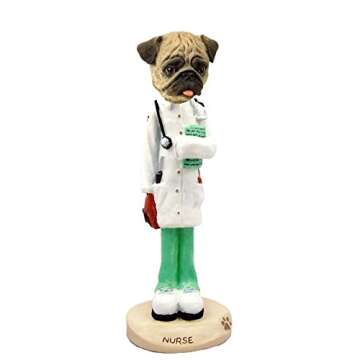 Pug Brown Nurse Doogie Collectable Figurine for Dog Lovers