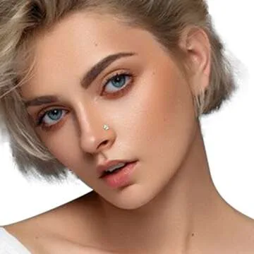 Tragus Piercing Jewelry Cartilage Earring Lip Studs G23 Titanium Earrings Silver Stud Conch Piercing Jewelry Helix Earrings Stud Flower Opal End with 16g 6mm 8mm 10mm Internally Threaded Labret Post