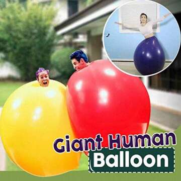 72 inch Giant Human Balloon - Round Climb-in Balloon Thick Latex Balloon for Baby Shower Garland Wed...