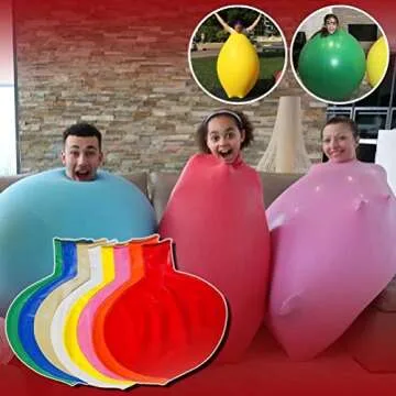 72 inch Giant Human Balloon - Round Climb-in Balloon Thick Latex Balloon for Baby Shower Garland Wedding Photo Booth Birthday Party Supplies Arch Decoration Engagement Anniversary Christmas Festival