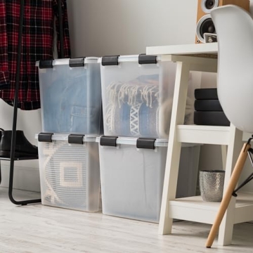 IRIS USA 32 Qt WeatherPro Storage Bins - Durable & Stackable