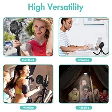 AMACOOL Portable Stroller Fan Flexible Tripod 3 Speeds