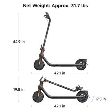 Segway Ninebot E2 Plus Electric KickScooter- 300W Brushless Motor, Up to 15.5 Mile Range & 15.5 MPH, 8.1" Shock-Absorbing Tires, Electronic Drum Brake, UL-2272 Certified