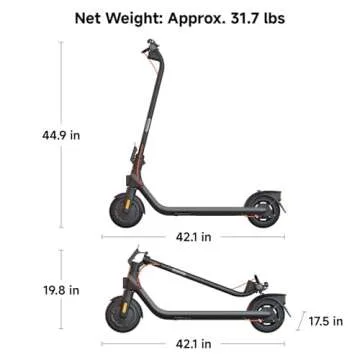 Segway Ninebot E2 Plus Electric KickScooter- 300W Brushless Motor, Up to 15.5 Mile Range & 15.5 MPH, 8.1" Shock-Absorbing Tires, Electronic Drum Brake, UL-2272 Certified