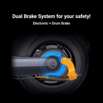 Segway Ninebot E2 Plus Electric KickScooter- 300W Brushless Motor, Up to 15.5 Mile Range & 15.5 MPH, 8.1" Shock-Absorbing Tires, Electronic Drum Brake, UL-2272 Certified