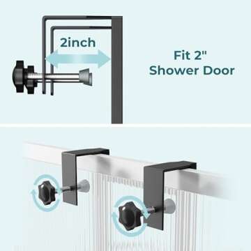 Nieifi Over The Door Shower Caddy Pantry Organizer Rack with Reliable Hooks, Sturdy Hanging Shower Organizer Shelf Basket Storage Rack, Bathroom Shelves Drill Free Extra Large