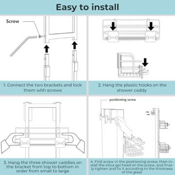 Nieifi Over The Door Shower Caddy Pantry Organizer Rack with Reliable Hooks, Sturdy Hanging Shower Organizer Shelf Basket Storage Rack, Bathroom Shelves Drill Free Extra Large