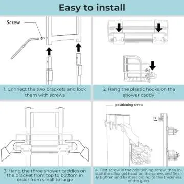 Nieifi Shower Caddy Organizer - Drill Free Storage Solution