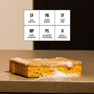 Public Goods Walnut Scrubber Sponge - Sustainable Plant-Based Cleaning Sponges
