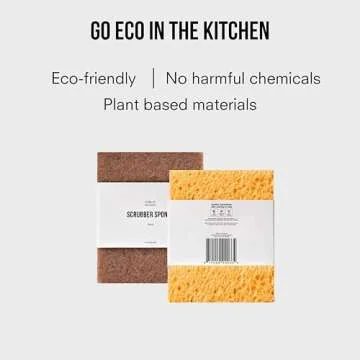 Eco-Friendly Walnut Scrubber Sponge Pack of 4