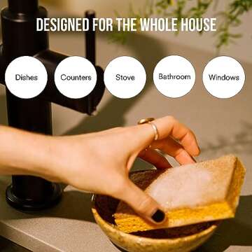 Eco-Friendly Walnut Scrubber Sponge Pack of 4