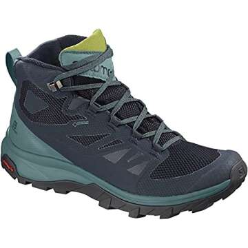 Salomon Women's OUTline MID GORE-TEX Hiking Boots For Women, Navy Blazer/Hydro/Guacamole, 12