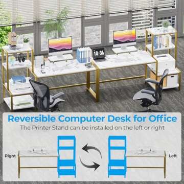 GreenForest 58 inch Computer Desk with Printer Shelf