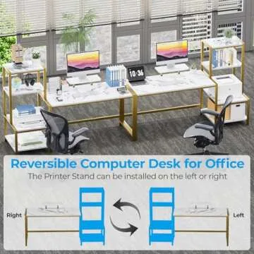 GreenForest 58 inch Computer Desk with Printer Shelf