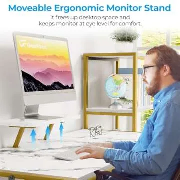 GreenForest 58 inch Computer Desk with Printer Shelf