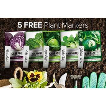 5 Variety Heirloom Cabbage Seed Pack for Home Gardening