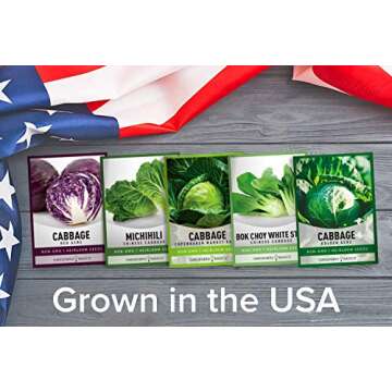 Gardeners Basics Cabbage Seeds Variety Pack for Home Gardens