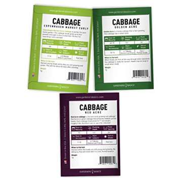 Gardeners Basics Cabbage Seeds Variety Pack for Home Gardens