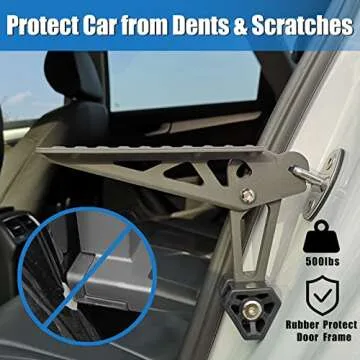 TOOENJOY Universal Fit Car Door Step, Foldable Roof Rack Door Step Up on Door Latch, Both Feet Stand Pedal Ladder, Easy Access to Rooftop for Most Car, SUV, Truck, Max Load 400 lbs (Grey)