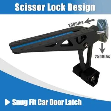 TOOENJOY Universal Fit Car Door Step, Foldable Roof Rack Door Step Up on Door Latch, Both Feet Stand Pedal Ladder, Easy Access to Rooftop for Most Car, SUV, Truck, Max Load 400 lbs (Grey)