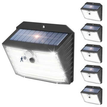 EIUIO Solar Lights Outdoor, Motion Sensor, IP65 Waterproof with 3 Modes (Pack of 6)